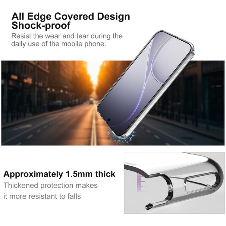 Clear shockproof TPU phone case with reinforced edges and thicker bumper design