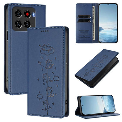 Cute Cats Embossed Magnetic RFID Vegan Leather Phone Case, For ZTE nubia Air, For ZTE nubia Z80 Ultra, For ZTE nubia RedMagic 11 Pro, For ZTE Blade A76 4G, For ZTE Blade A56 Pro, For ZTE Blade A76 5G, For ZTE Blade A36 4G, For ZTE Blade A56 4G         ...