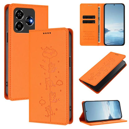Cute Cats Embossed Magnetic RFID Vegan Leather Phone Case, For ZTE nubia Red Magic 10 Air, For ZTE Kantan Sumaho 4 A402ZT, For ZTE Blade V60 4G / Axon 60 4G, For ZTE Blade A35e 4G, For ZTE nubia Neo 3 GT 5G, For ZTE nubia Focus 2 5G, For ZTE nubia Musi...