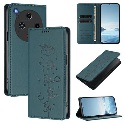 Cute Cats Embossed Magnetic RFID Vegan Leather Phone Case, For ZTE nubia Red Magic 10 Air, For ZTE Kantan Sumaho 4 A402ZT, For ZTE Blade V60 4G / Axon 60 4G, For ZTE Blade A35e 4G, For ZTE nubia Neo 3 GT 5G, For ZTE nubia Focus 2 5G, For ZTE nubia Musi...