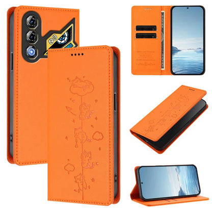 Cute Cats Embossed Magnetic RFID Vegan Leather Phone Case, For ZTE nubia Red Magic 10 Air, For ZTE Kantan Sumaho 4 A402ZT, For ZTE Blade V60 4G / Axon 60 4G, For ZTE Blade A35e 4G, For ZTE nubia Neo 3 GT 5G, For ZTE nubia Focus 2 5G, For ZTE nubia Musi...