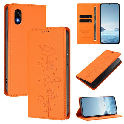 Cute Cats Embossed Magnetic RFID Vegan Leather Phone Case, For ZTE nubia Red Magic 10 Air, For ZTE Kantan Sumaho 4 A402ZT, For ZTE Blade V60 4G / Axon 60 4G, For ZTE Blade A35e 4G, For ZTE nubia Neo 3 GT 5G, For ZTE nubia Focus 2 5G, For ZTE nubia Musi...