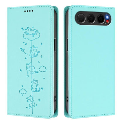Cute Cats Embossed Magnetic RFID Vegan Leather Phone Case, For ZTE nubia Air, For ZTE nubia Z80 Ultra, For ZTE nubia RedMagic 11 Pro, For ZTE Blade A76 4G, For ZTE Blade A56 Pro, For ZTE Blade A76 5G, For ZTE Blade A36 4G, For ZTE Blade A56 4G         ...