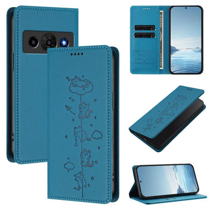 Cute Cats Embossed Magnetic RFID Vegan Leather Phone Case, For ZTE nubia Neo 5 5G, For ZTE nubia Neo 5 GT 5G, For ZTE Optus X Value 5G, For ZTE Optus X Pro 2 5G, For ZTE nubia RedMagic 11 Air, For ZTE A75 Pro / Telstra T-Elite 5G, For ZTE nubia S2 504Z...