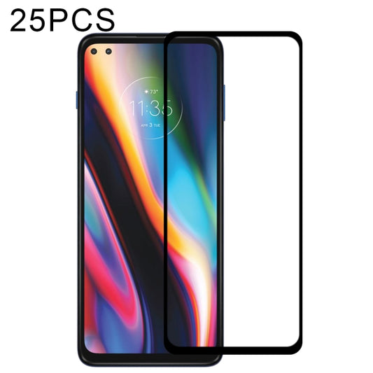 Full glue tempered glass screen protector, 25-pack, front view on phone