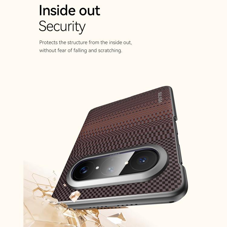 Orange woven texture phone case with magnetic closure and camera cutouts