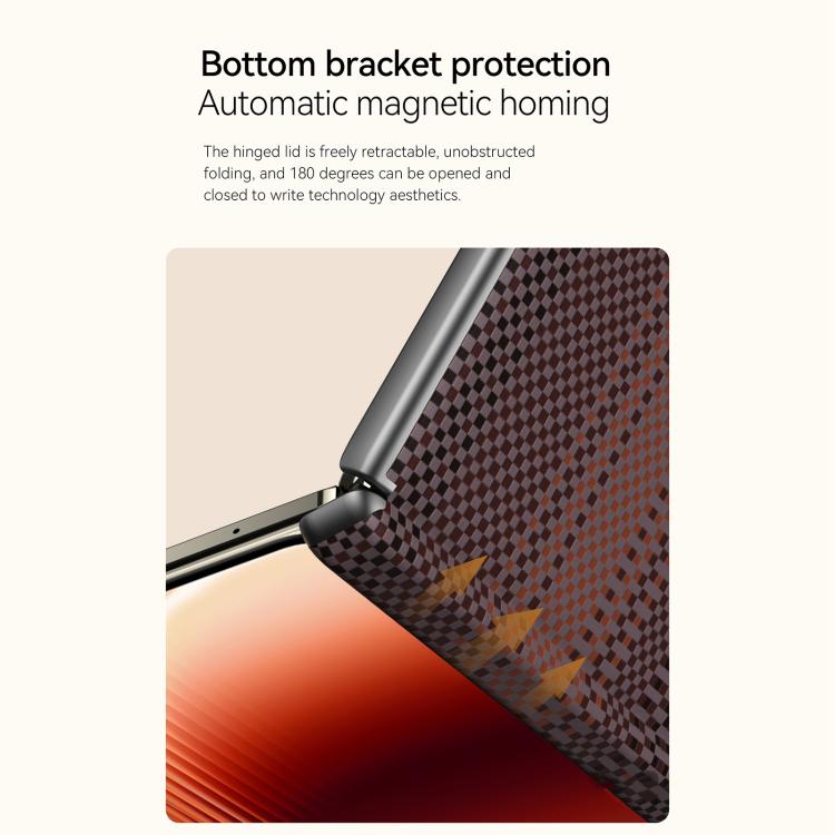 Orange woven texture magnetic phone case with bottom bracket protection edge