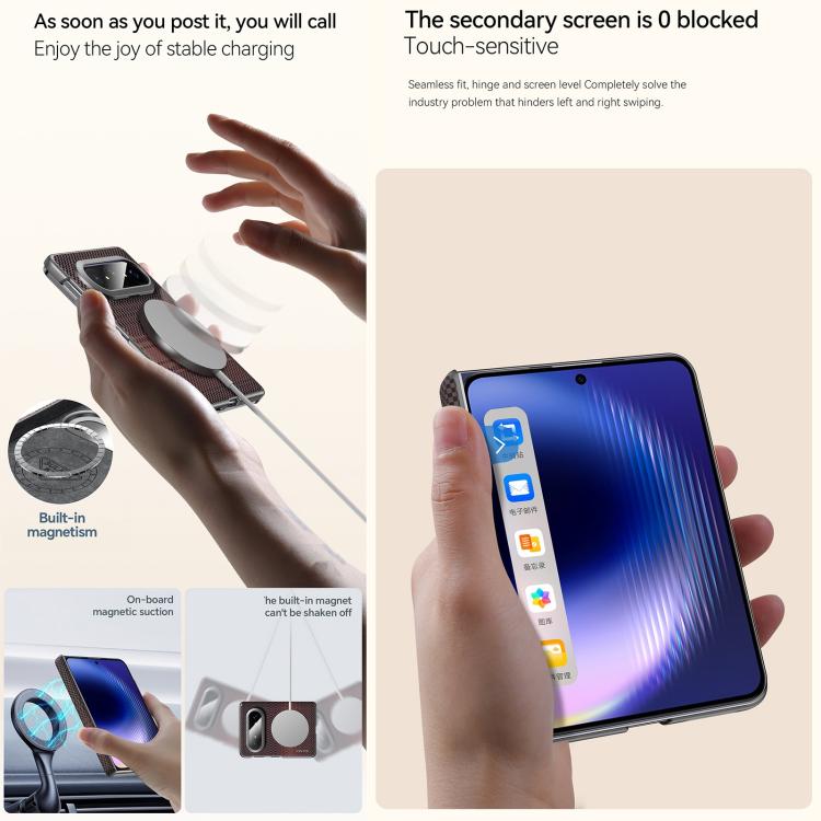 Magnetic leather phone case with built-in magnets enabling stable charging