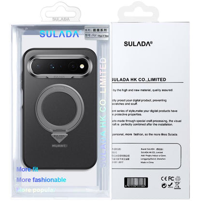 SULADA frosted magnetic phone case with 360 rotation ring, black, for Pura X View