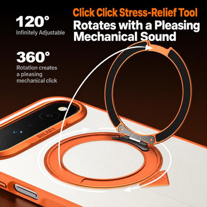 Orange frosted phone case with ring stand base and raised camera protection