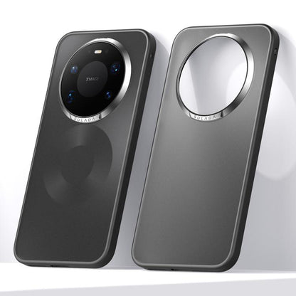 Matte shockproof phone cases, dark grey and grey, camera cutout with raised lip