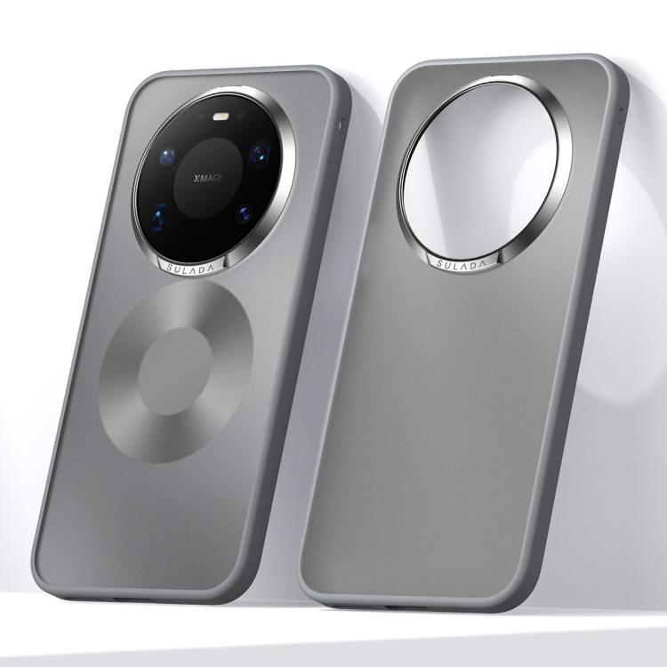 Matte shockproof phone case, grey, with camera cutout and raised screen edge
