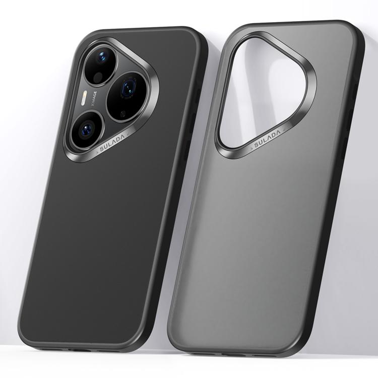 Matte shockproof phone cases, black and grey, dual camera cutout and raised rim