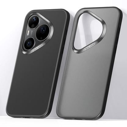 Matte shockproof phone cases, black and grey, dual camera cutout and raised rim