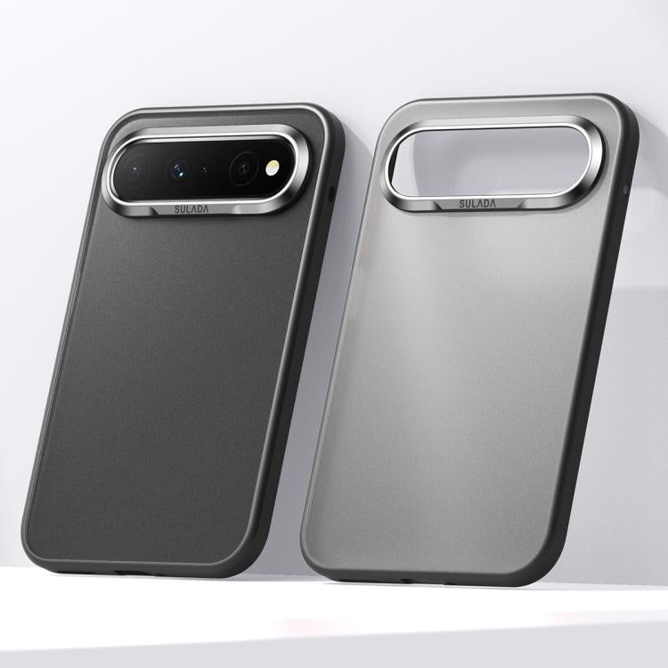 Matte shockproof phone case with camera cutout, dark gray and light gray pair