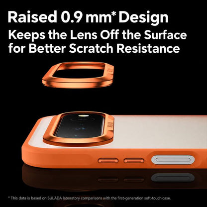 Phone case with raised lens frame, showing bottom ports and camera protection