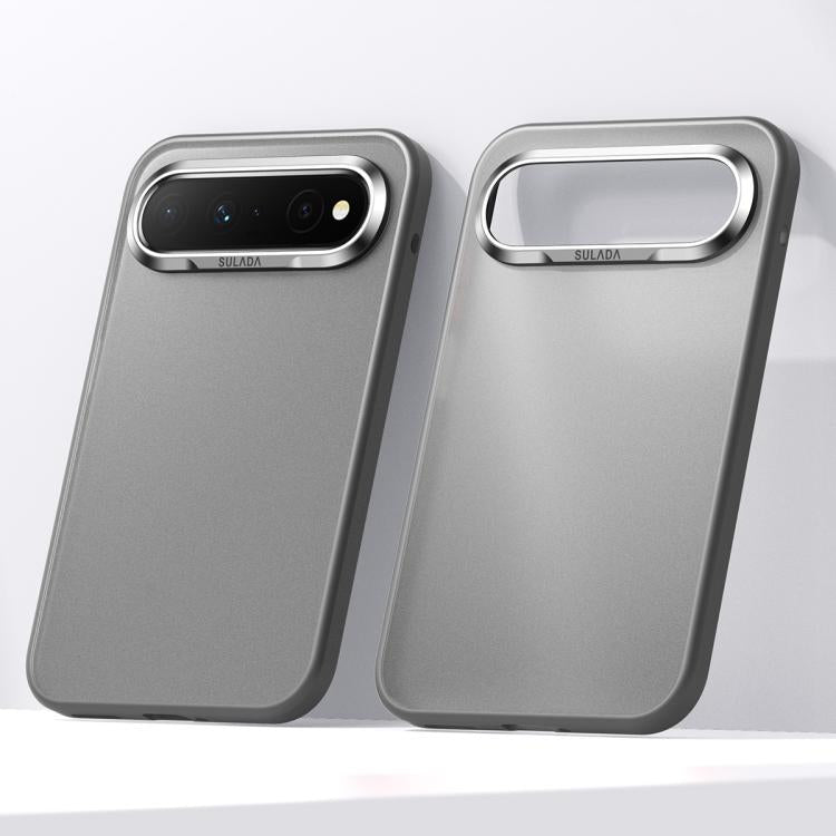Matte shockproof phone cases, grey, dual camera cutout with protective raised rim