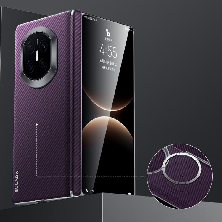 Purple carbon-textured phone case with camera cutout and protective raised lip
