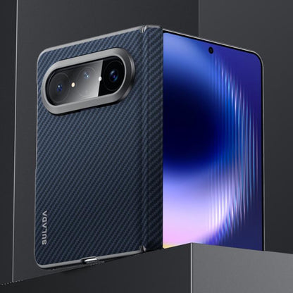 Gray carbon-textured phone case with dual camera cutout and side buttons