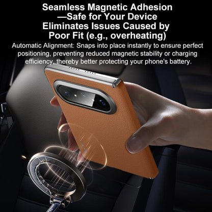 SULADA Frameless Top Layer Cowhide Leather Hybrid PC Phone Case, For Huawei Pura X Max, For Huawei Mate X7