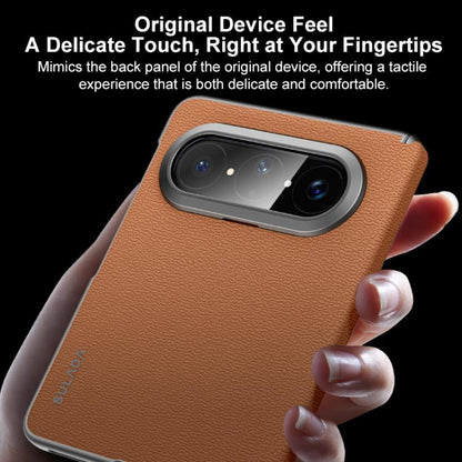 SULADA Frameless Top Layer Cowhide Leather Hybrid PC Phone Case, For Huawei Pura X Max, For Huawei Mate X7
