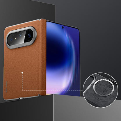 SULADA Frameless Top Layer Cowhide Leather Hybrid PC Phone Case, For Huawei Pura X Max, For Huawei Mate X7