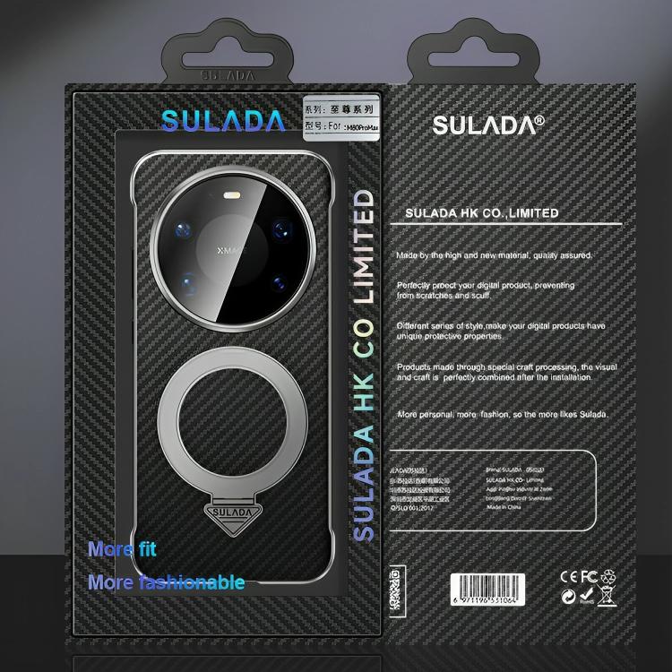 SULADA Kevlar-texture MagSafe phone case package, black carbon-fiber design