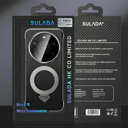 SULADA Kevlar-texture MagSafe phone case package, black carbon-fiber design