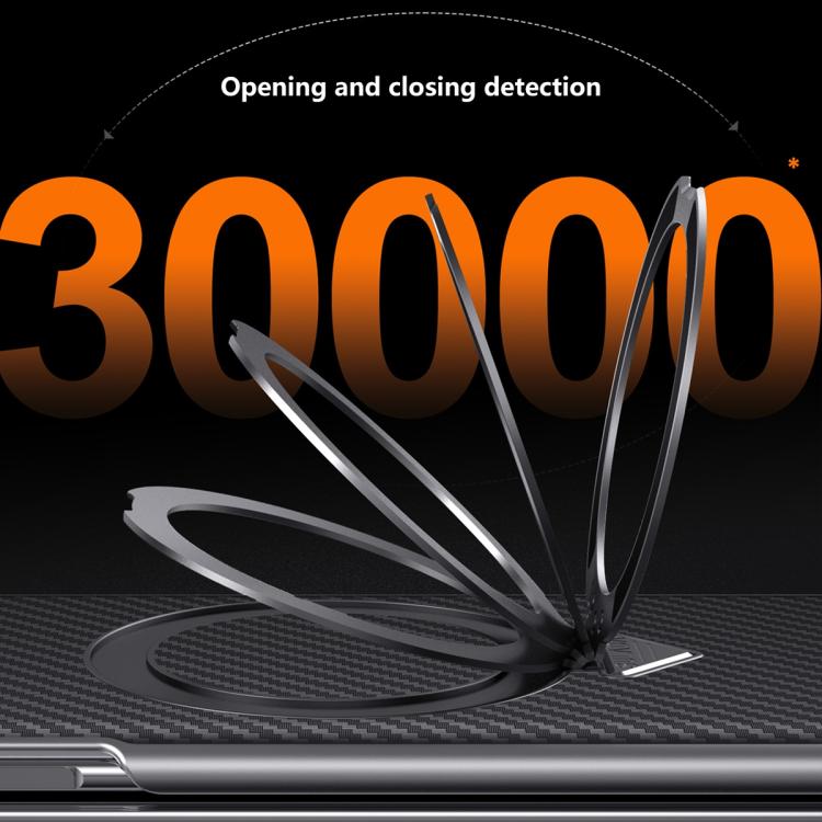 Carbon-fiber MagSafe phone case with magnetic ring holder close-up