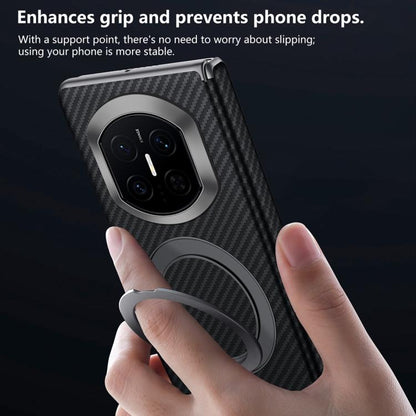 Black carbon-fiber MagSafe phone case with large magnetic ring grip