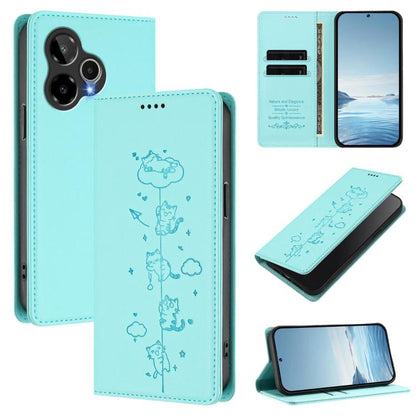 Cute Cats Embossed Magnetic RFID Vegan Leather Phone Case, For Cricket Icon 2026 / AT&T Propel 3 5G, For Cricket Icon Pro 2026, For Cricket Icon Plus 2026 / Icon 7 5G, For Cricket Magic 2 5G / AT&T Propel 2 5G, For Cricket Debut S3                     ...
