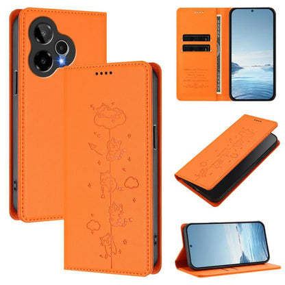 Cute Cats Embossed Magnetic RFID Vegan Leather Phone Case, For Cricket Icon 2026 / AT&T Propel 3 5G, For Cricket Icon Pro 2026, For Cricket Icon Plus 2026 / Icon 7 5G, For Cricket Magic 2 5G / AT&T Propel 2 5G, For Cricket Debut S3                     ...