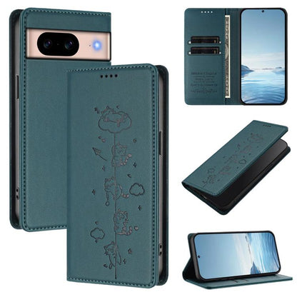 Cute Cats Embossed Magnetic RFID Vegan Leather Phone Case, For Google Pixel 11 Pro XL, For Google Pixel 11 Pro / Pixel 11, For Google Pixel 10a, For Google Pixel 10 Pro XL / Pixel 9 Pro XL, For Google Pixel 10 / 10 Pro / Pixel 9 / 9 Pro                ...