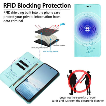 Cute Cats Embossed Magnetic RFID Vegan Leather Phone Case, For Umidigi G100x 5G / Note 100x 5G / G9X, For Umidigi G100 Pro, For Umidigi G100, For Umidigi Note 100 4G / 5G, For Umidigi Note 90, For Umidigi A15 / A15C / A15T, For Umidigi G9 5G / Note 9 5G