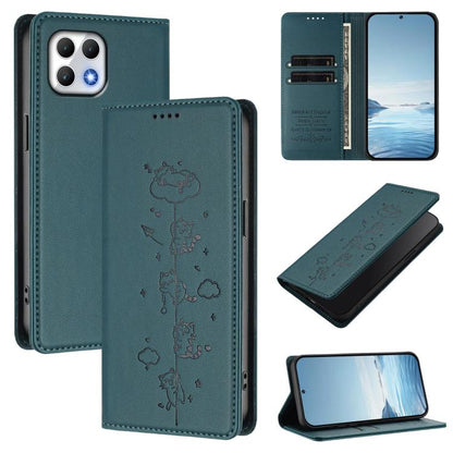 Cute Cats Embossed Magnetic RFID Vegan Leather Phone Case, For T-Mobile REVVL 8 Pro 5G / T Phone 3 Pro 5G, For T-Mobile REVVL 8 5G / T Phone 3, For T-Mobile REVVL 7 Pro 5G / T Phone 2 Pro 5G, For T-Mobile REVVL 7 5G / T Phone 2 5G