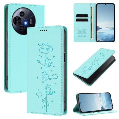Cute Cats Embossed Magnetic RFID Vegan Leather Phone Case, For TCL K70 4G / K70 Power 4G, For TCL NxtPaper 70 Pro 5G, For TCL K32 5G / K33 5G, For TCL NxtPaper 60 Ultra 5G, For TCL 60 SE NxtPaper 5G, For TCL 50 LE / TCL K23 / TCL K24                   ...