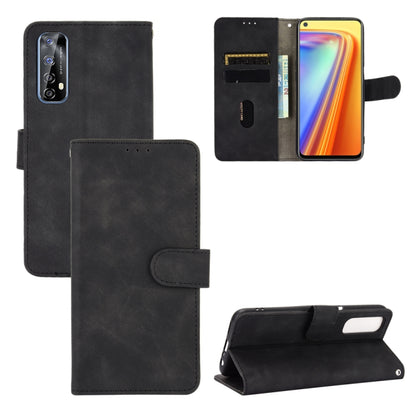 Black PU leather magnetic flip phone case with card slots and wallet pocket, horizontal view