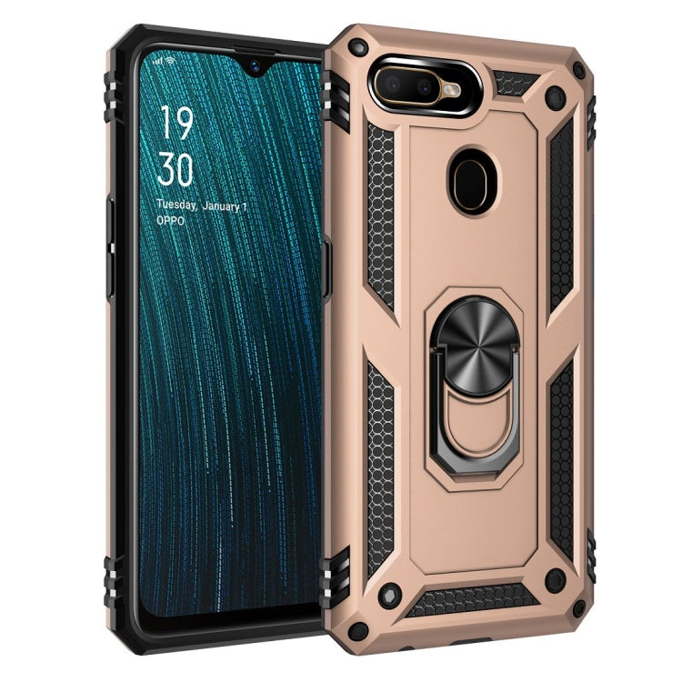 Light pink shockproof phone case with rotating ring holder and textured side grips