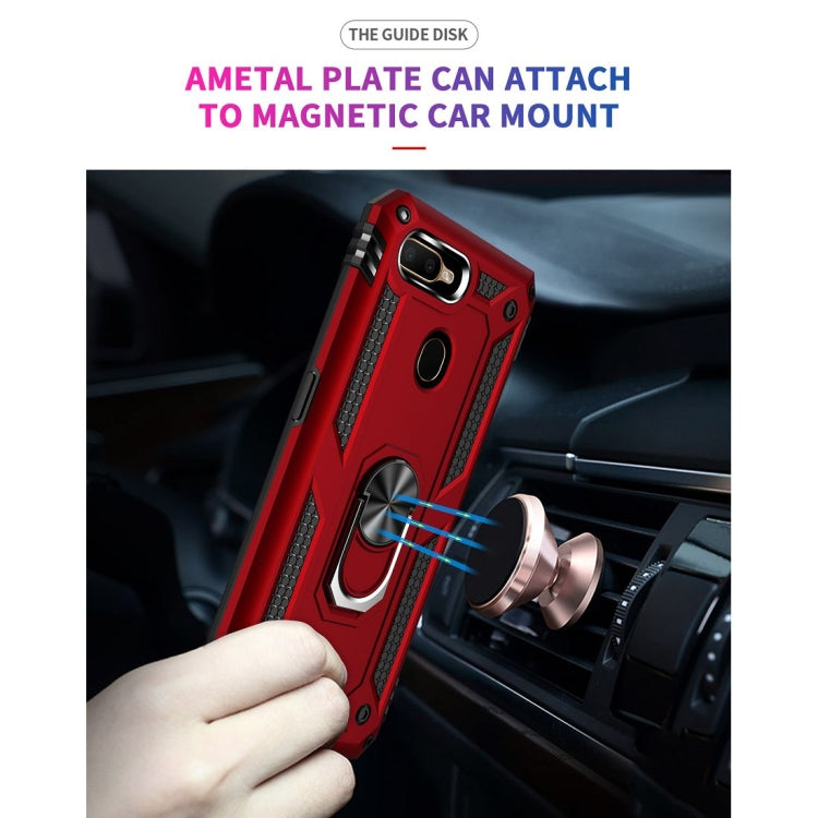 Red protective phone case with rotating ring holder for car mount, camera and port cutouts