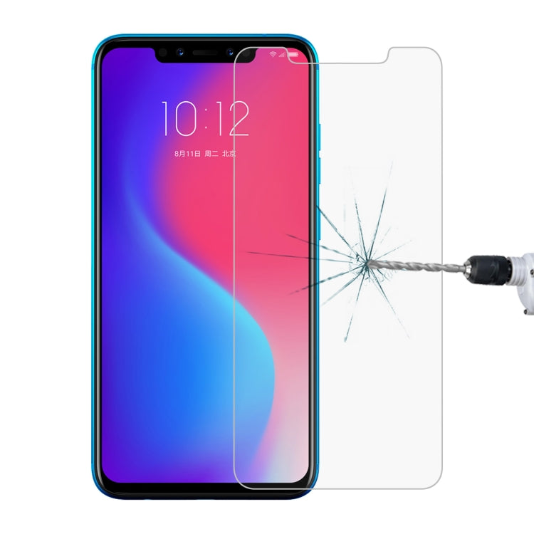 Clear tempered glass screen protector on phone screen with 2.5D curved edges