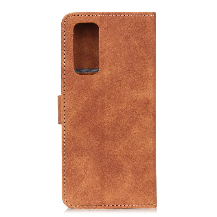 KHAZNEH brown leather-style phone case with top camera cutout