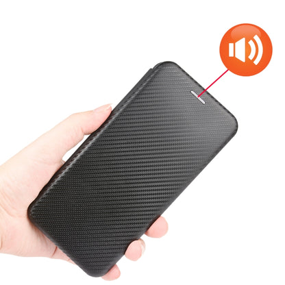 Magnetic flip phone case with carbon fiber texture, dark back cover