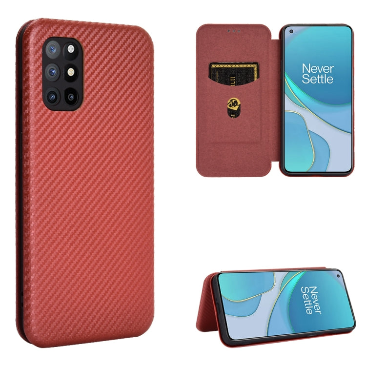 Magnetic flip phone case, carbon fiber texture, card slot, pink faux leather