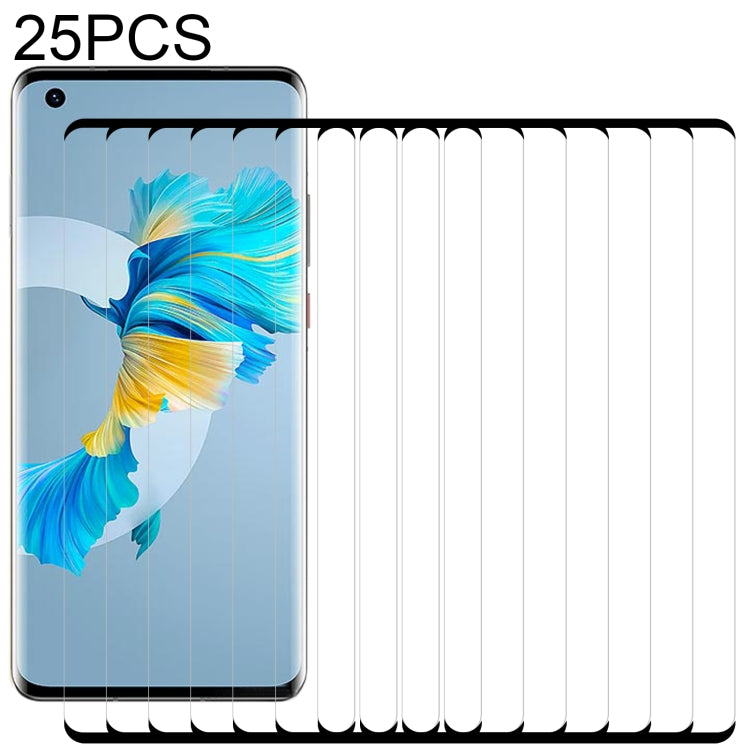 Curved tempered glass screen protector set, multiple sheets shown on a phone display