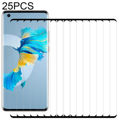 Curved tempered glass screen protector set, multiple sheets shown on a phone display