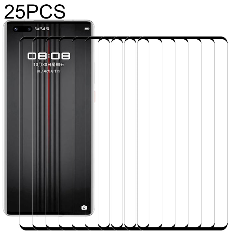 25-pack curved-edge tempered glass screen protectors, multiple sheets (clear)