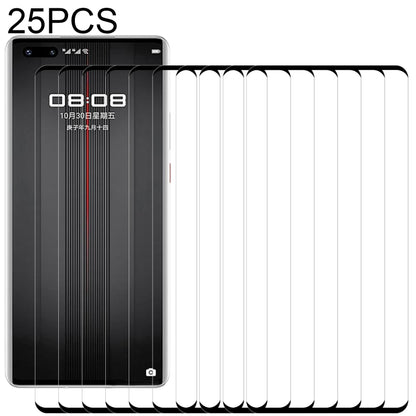 25-pack curved-edge tempered glass screen protectors, multiple sheets (clear)