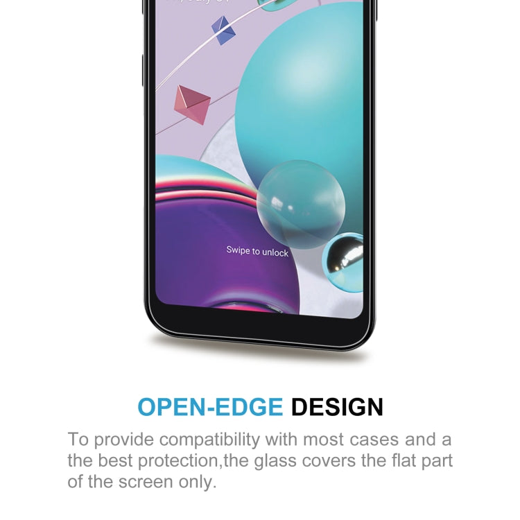 Tempered glass screen protector film covering only the phone screen area