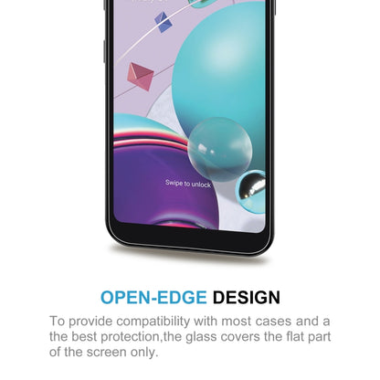 Tempered glass screen protector film covering only the phone screen area