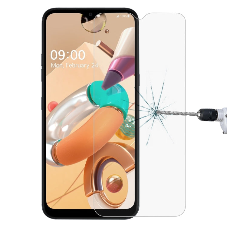 Tempered glass screen protector film for LG phone, clear front shield with rounded corners